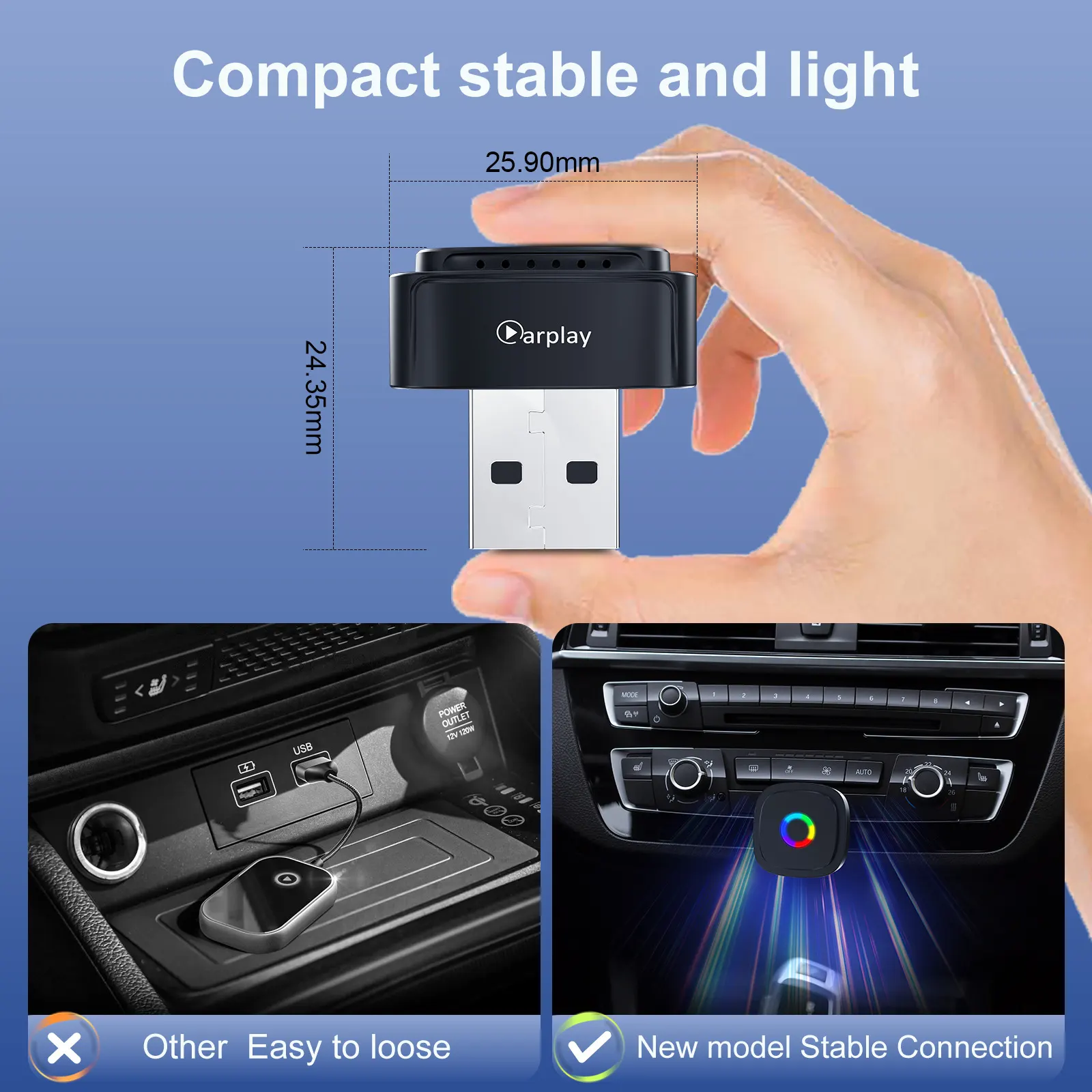 新款 USB-A 无线 CarPlay 适配器