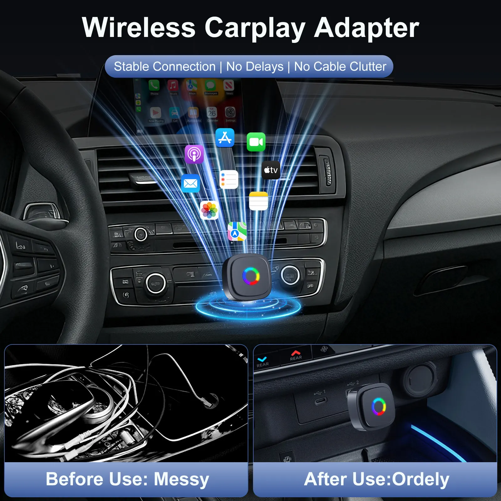 新款 USB-A 无线 CarPlay 适配器