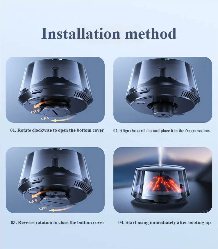 火山景观智能车载香薰 RGB 氛围灯